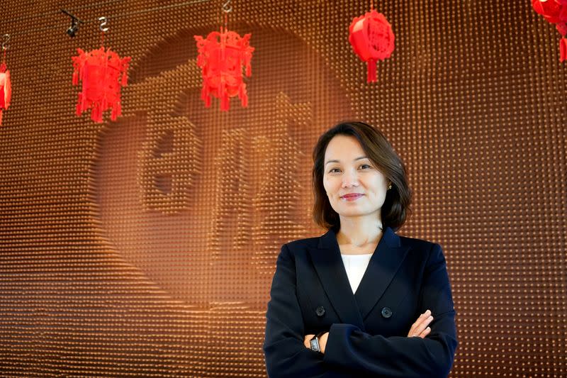 FILE PHOTO: Yum China CEO Joey Wat poses for a picture in Shanghai