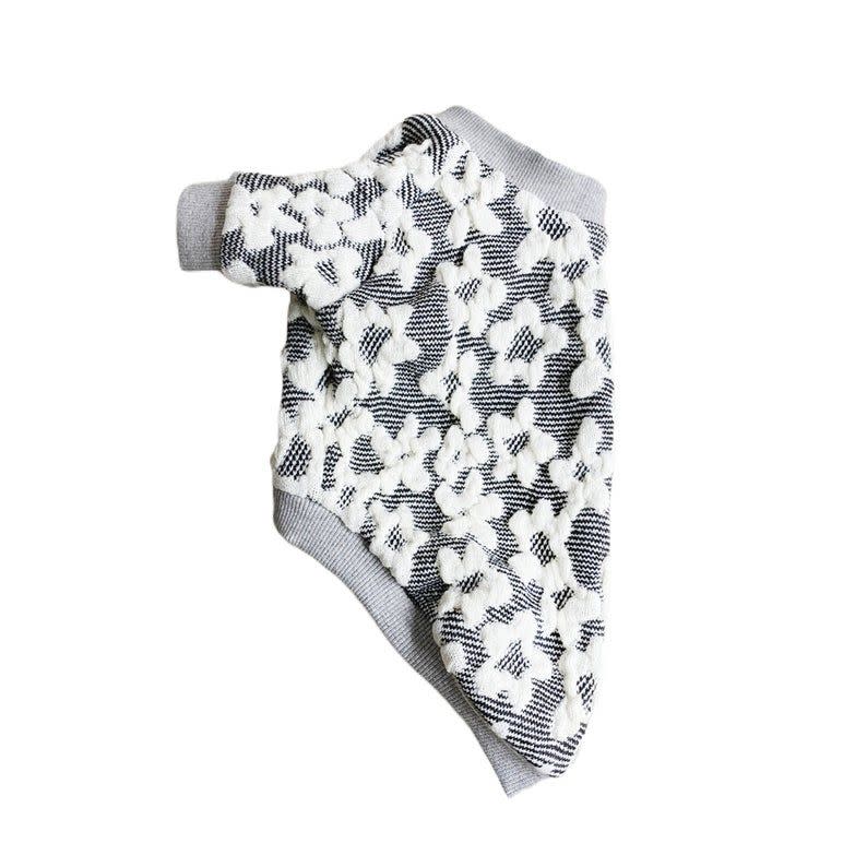 White Floral Long Sleeve Dog Sweater