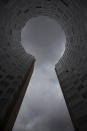 <p>A view of the building where Antonia Ortega and her family live on the day of their pending eviction, in Madrid, Feb. 24, 2014. (AP Photo/Andres Kudacki) </p>