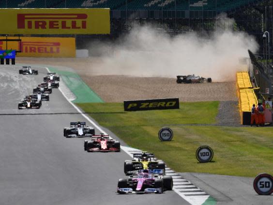 Kevin Magnussen was taken out by Alex Albon on the first lap of the British Grand Prix (EPA)