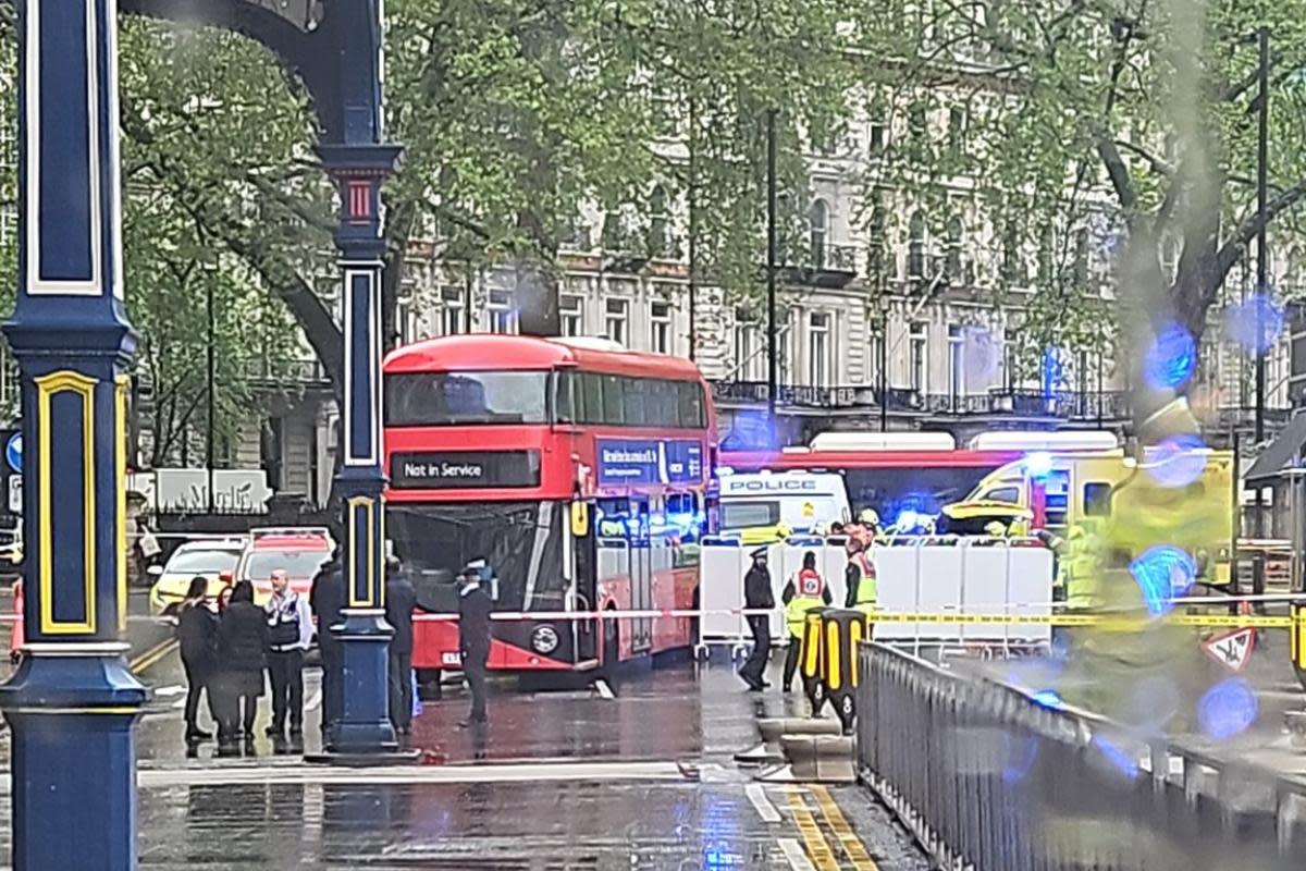 Picture from scene of crash in London <i>(Image: @benhumphries13/X)</i>