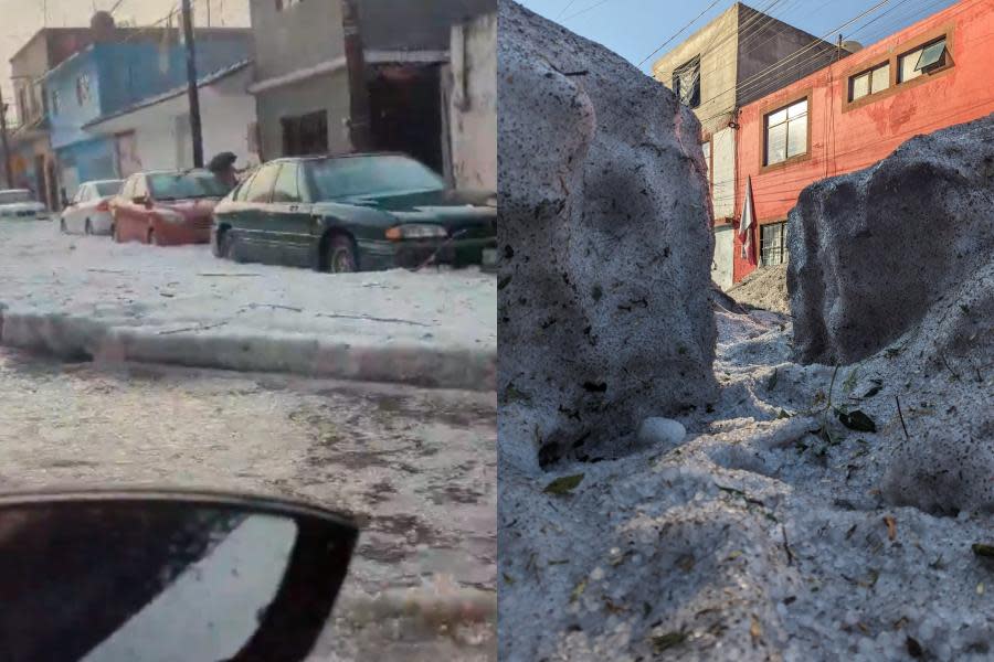 ¡Insólito! Lluvia y granizada extrema causan ríos de hielo en Puebla 