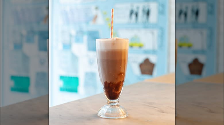 Egg cream in a glass