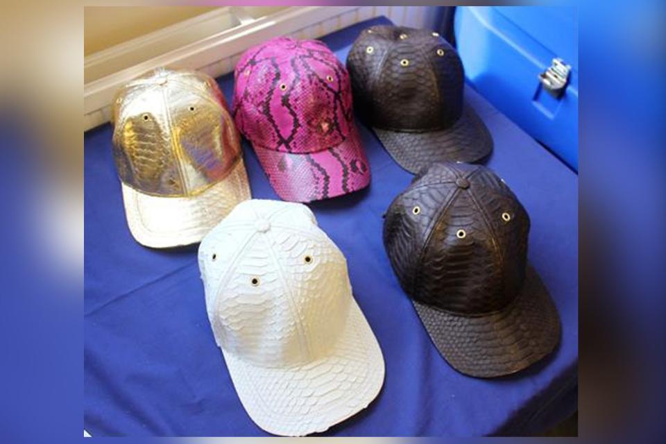 Illegal: some of the snakeskin hats (Metropolitan Police)