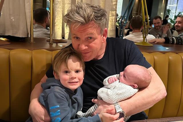 <p>Tana Ramsay/Instagram</p> Gordon Ramsay with youngest sons Oscar and Jesse