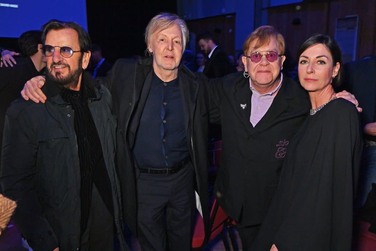 Sir Ringo Starr, Sir Paul McCartney, Sir Elton John and Mary McCartney attend the Disney Original documentary premiere (Dave Benett/Getty Images for Dis)