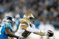 Nov 17, 2016; Charlotte, NC, USA; New Orleans Saints wide receiver Willie Snead (83) tries to catch a pass during the fourth quarter against the Carolina Panthers at Bank of America Stadium. The Panthers defeated the Saints 23-20. Mandatory Credit: Jeremy Brevard-USA TODAY Sports