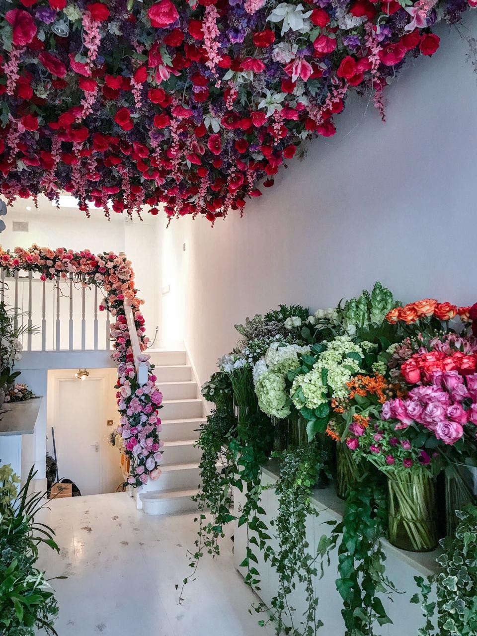 The flower-powered interior of Moyses Stevens on Elizabeth Street.