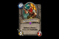 <p>Too expensive, too situational, and just generally too…meh. Defias Cleaner is yet another minion in Gadgetzan competing for the six-mana slot that likely won't make the cut. </p>