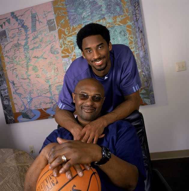 Kobe Bryant (top) poses for a portrait with his father Joe 