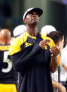 American footballer Plaxico Burress was sentenced to two years in 2009. The Pittsburgh Steelers player was sentenced for shooting himself and carrying a concealed weapon