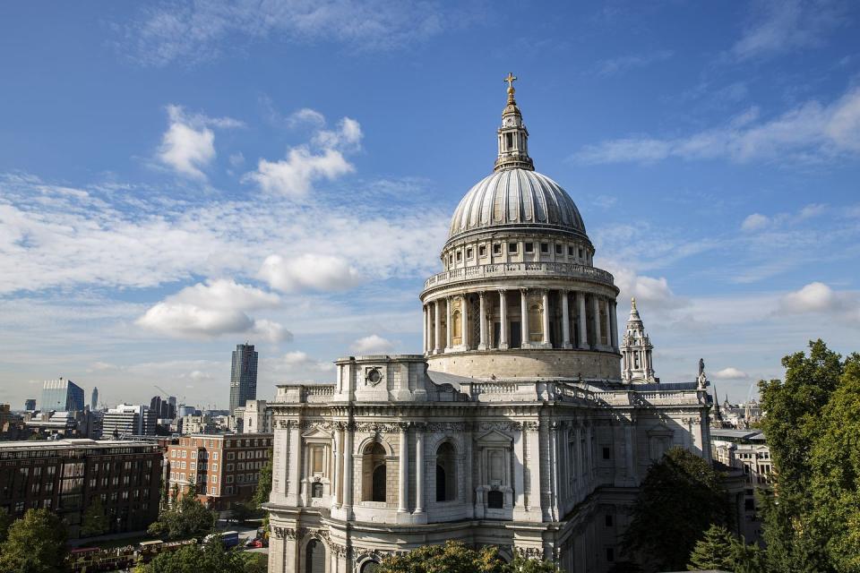 <p>St. Paul's is an Anglican cathedral located in London's city center. The site used to house a Roman temple to Diana and was dedicated to Paul in 604 A.D. The cathedral has gone through five iterations, the final in the late 17th and early 18th centuries, built by Christopher Wren (known as the greatest English architect of his time) after it was destroyed in the Great Fire of London in 1666.</p><p>Wren combined Baroque, neoclassical, and Gothic elements, paying homage to both the English Restoration and 17th-century scientific philosophy. Some decorative changes were made to its interior in the 19th century to be more aligned with the Victorian style that dominated the period. </p>