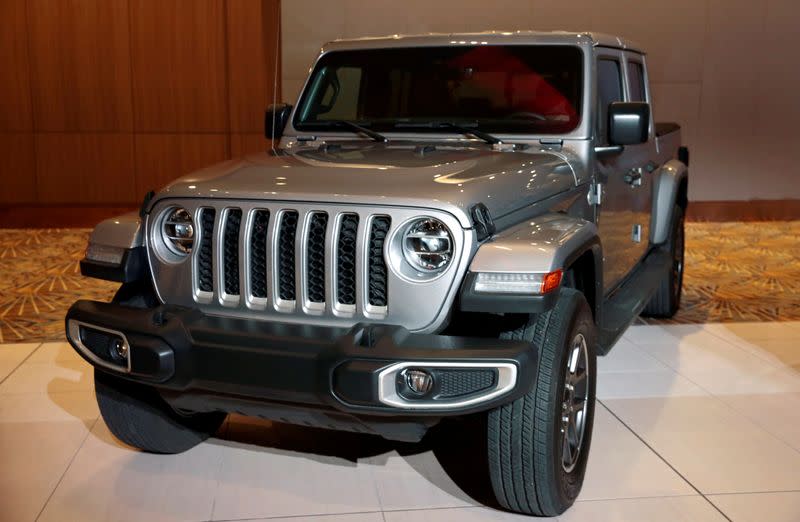 FILE PHOTO: The 2020 North American Truck of the Year, 2020 FCA Jeep Gladiator, is displayed during the award ceremony in Detroit