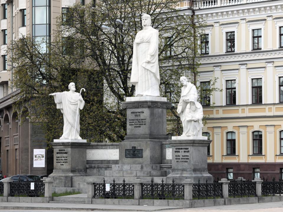 Princess Olga Monument in Kyiv on April 22, 2021.