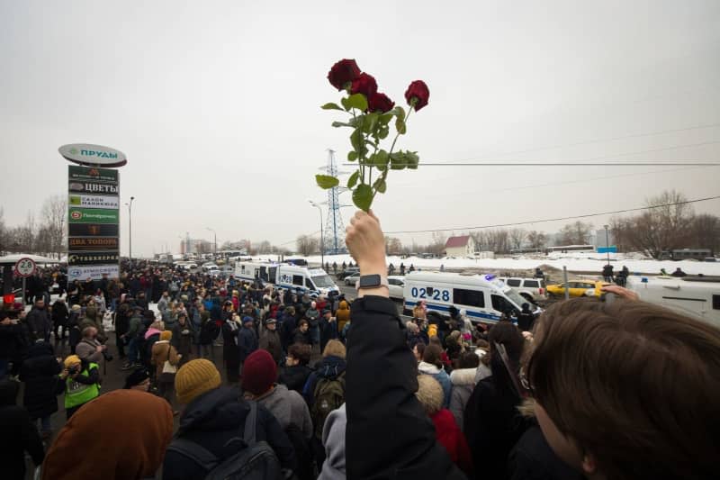 People gathered to honour the late Russian opposition leader Alexei Navalny, who died two weeks ago in an Arctic prison. The funeral service was held at the 