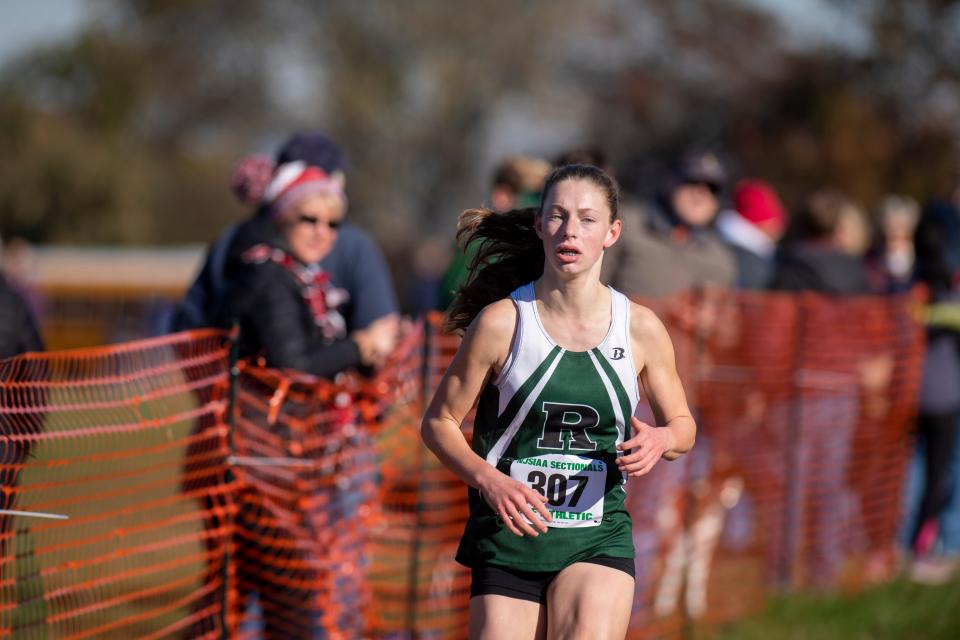 NJSIAA North 1 cross country sectional championships at Garret Mountain Reservation in Woodland Park on Saturday, November 6, 2021. Brianna Braver, of Ramapo, on her way to finishing first in the Group 3 Girls race. 