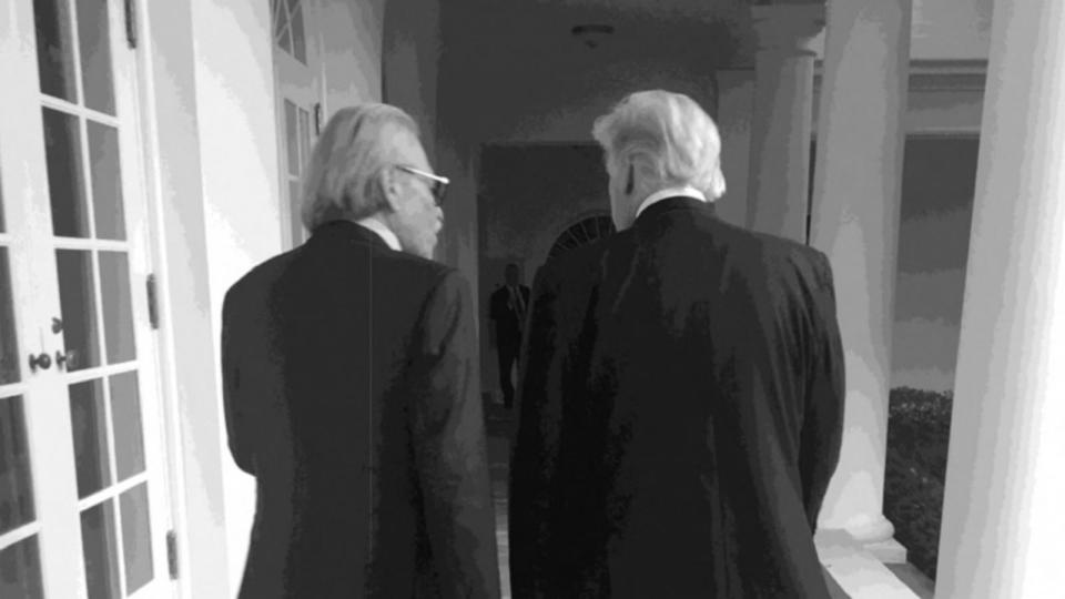 PHOTO: Donald Trump and David Pecker walking together in the White House colonnade on July 11, 2017. (Manhattan District Attorney’s Office)
