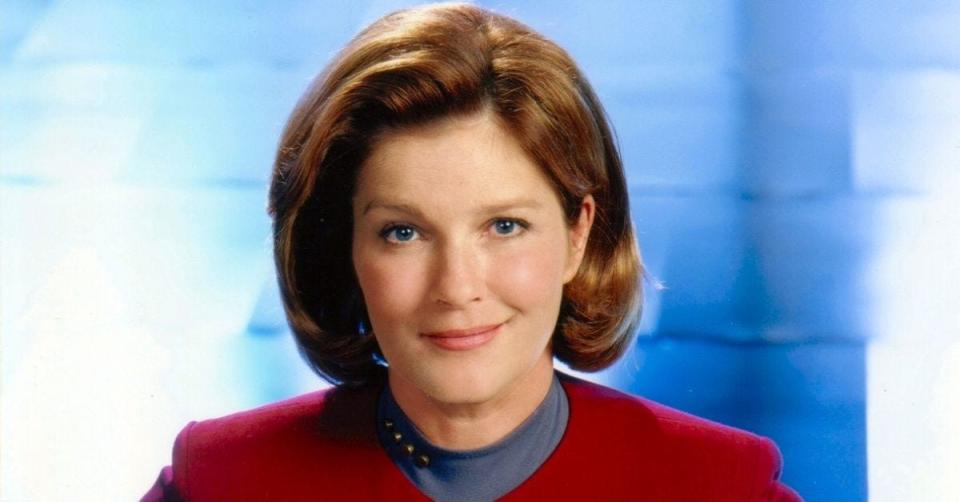 Kate Mulgrew portrayed Capt. Kathryn Janeway in the TV series “Star Trek: Voyager.” A monument featuring a bust of her character was unveiled in Bloomington in 2020.