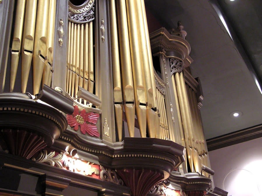 The case of David Tannenberg’s original work still sits around the organ in the First Reformed Church of Lancaster today. (Photo: First Reformed Church of Lancaster)