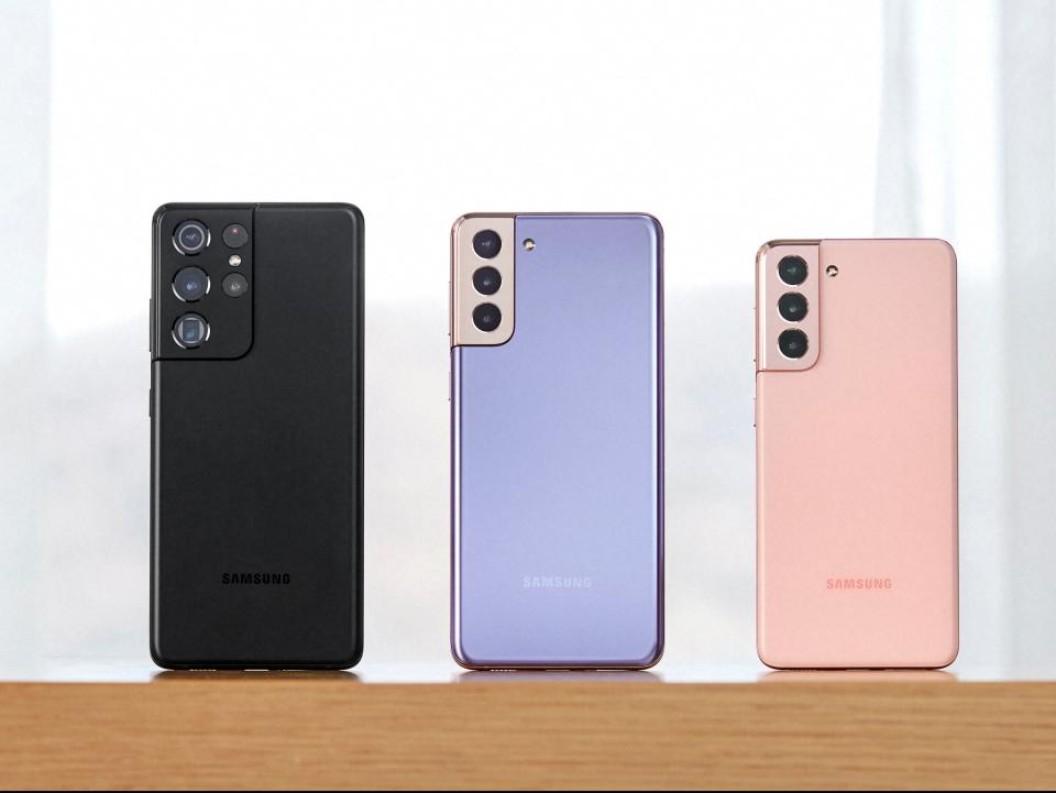 Los tres teléfonos de la nueva línea S21 de SamsungSamsung