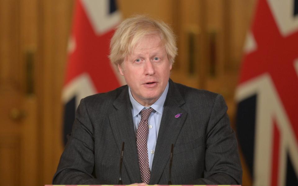  PM giving Covid briefing from Downing Street - Geoff Pugh for The Telegraph