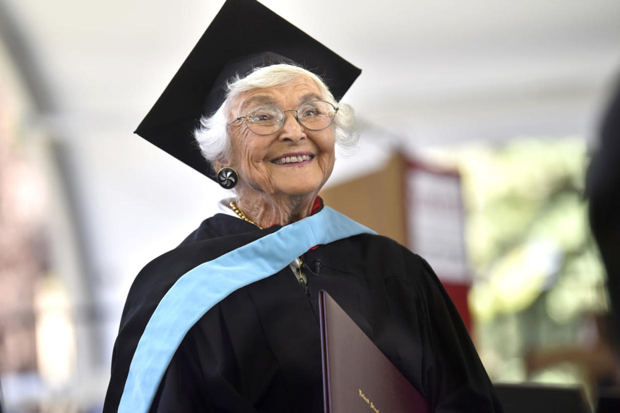 105 year old earns masters of arts in education Stanford University master's degree recipient virginia hislop (Charles Russo for Stanford University)