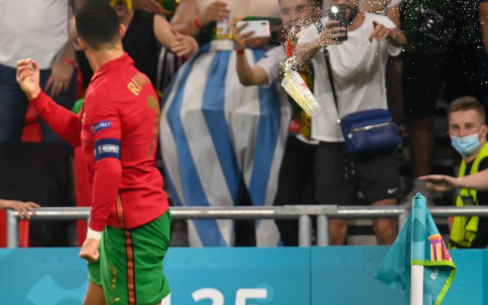 Coca-Cola bottle thrown at Cristiano Ronaldo days after press conference snub - ROBERT MICHAEL/AVALON