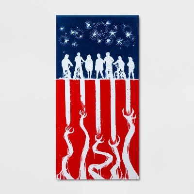 Stranger Things Stars and Stripes Beach Towel Red