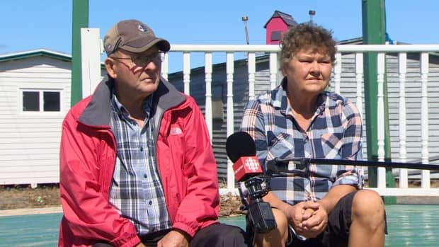 Walter and Agnes Hearn's house flooded with sea water during Hurricane Larry.  (John Pike/CBC - image credit)