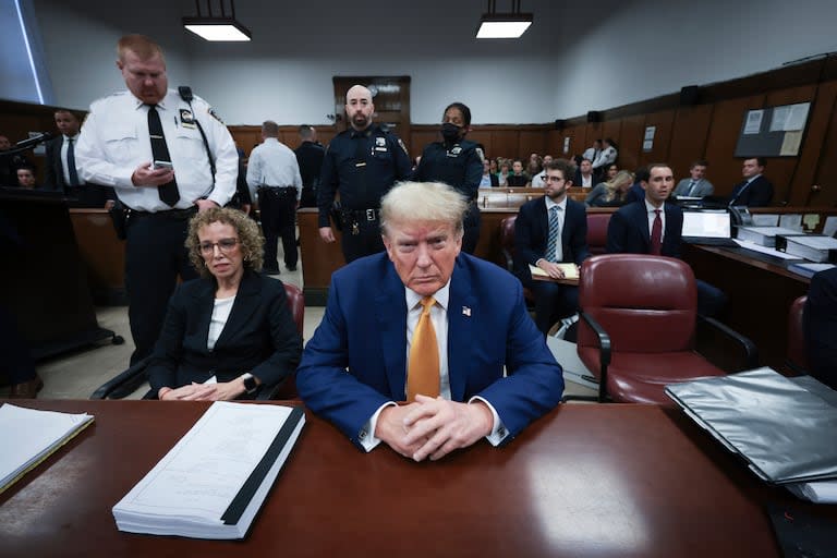 El expresidente estadounidense Donald Trump en el tribunal en Manhattan en la ciudad de Nueva York el 7 de mayo del 2024. 