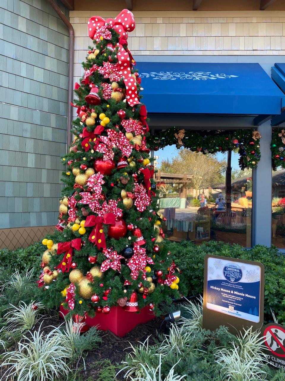 A Mickey and Minnie Mouse tree at Disney Springs in December 2021.