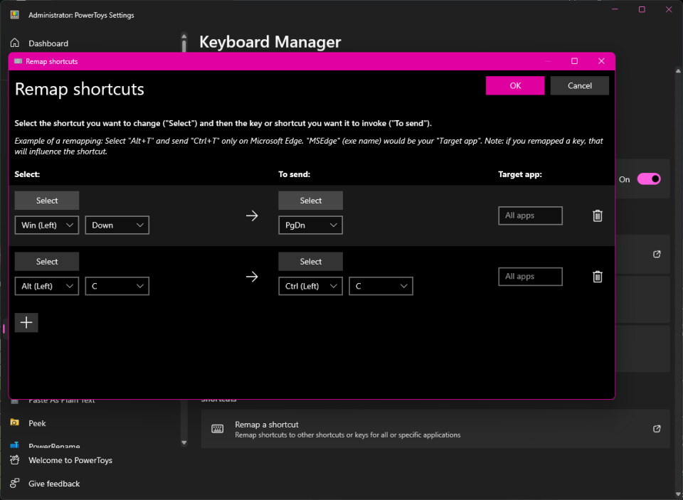 PowerToys Keyboard Manager