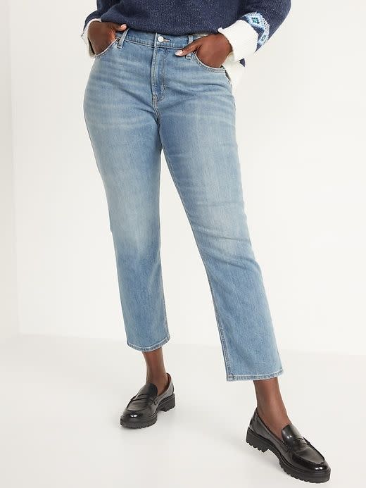 Old Navy Mid-Rise Built-In Warm Boyfriend Jeans