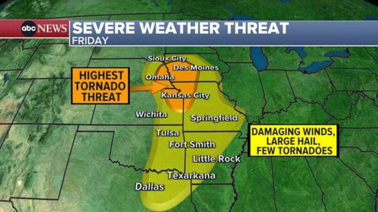 PHOTO: Severe weather Friday.  (ABC News)