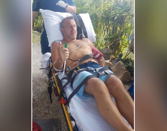 Mr Renshaw was taken to Bundaberg Hospital where the barb was eventually removed the following day. Source: Facebook/ Keven Renshaw