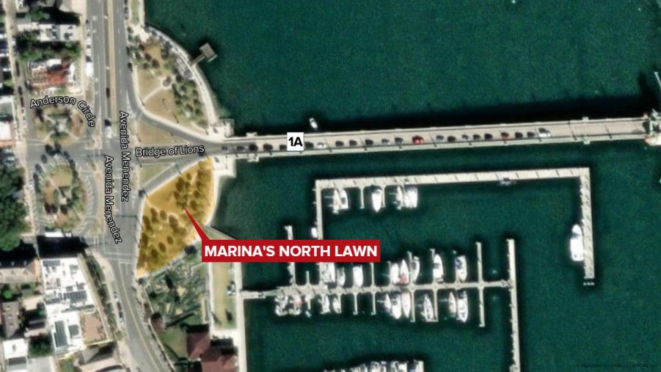 The property needing a name is currently referred to as the Marina's North Lawn.