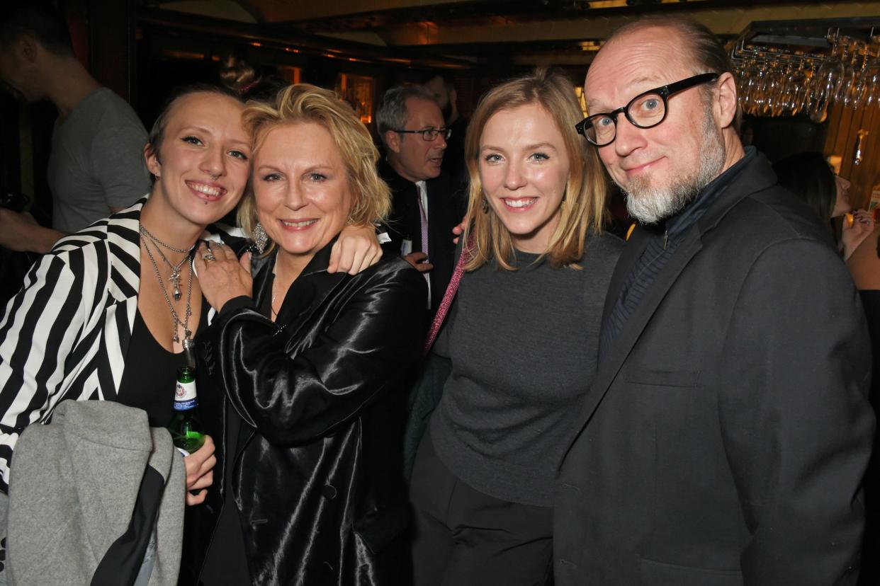 Family support: Jennifer Saunders with husband Adrian Edmondson and daughters Freya, far left, and Beattie: Dave Benett/Getty Images