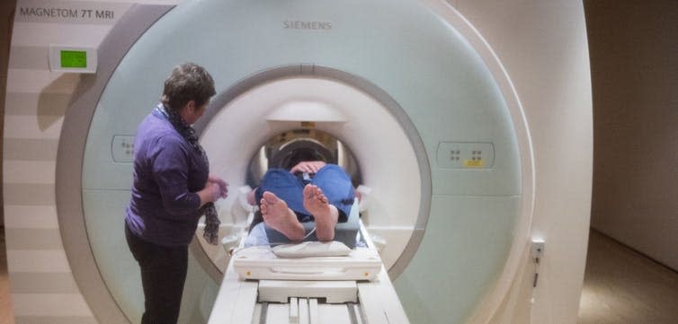 <span class="caption">FMRI scanner.</span> <span class="attribution"><span class="source">John Cairns/Oxford University</span>, <span class="license">Author provided</span></span>