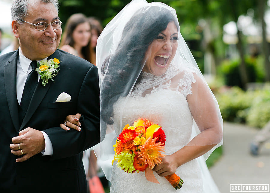<p>"I've seen a lot of brides cry as they are walking down the aisle, but Luna lit up in a way that I had never seen before. I have truly never witnessed a happier, more beaming bride as she locked eyes with Federico. Her joy made me choke up because it was so palpable!" - Bre Thurston&nbsp;</p> <p>&nbsp;</p>