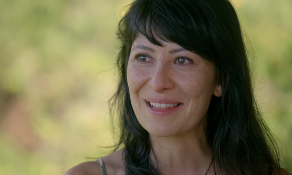 Vanessa Forero tells Ben Fogle her story on New Lives In The Wild. (Channel 5)