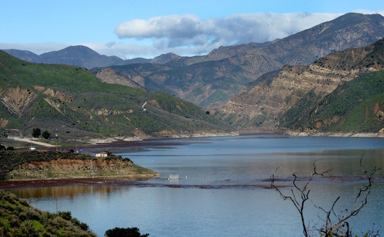 Lake Piru is not full after a couple of big storms on Tuesday, Jan.17, 2023. 