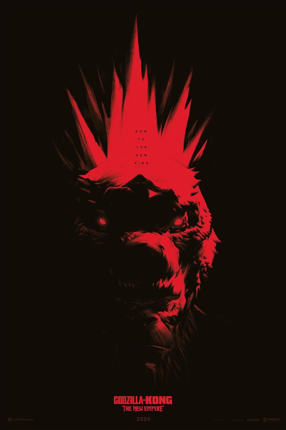 Godzilla x Kong: The New Empire mutant poster, red edition.