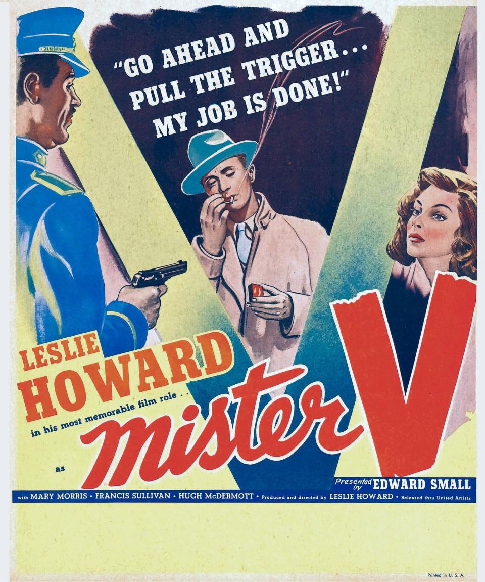 'Pimpernel' Smith (aka Mister V), poster, center: Leslie Howard, right: Francis Sullivan on window card, 1941. (Photo by LMPC via Getty Images)