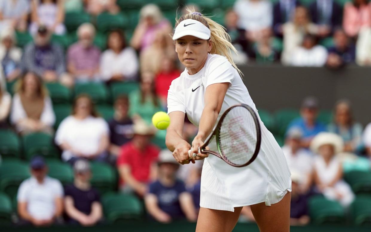 Katie Boulter was relegated to Court 2 as BBC failed to select her as a key match at Wimbledon - PA