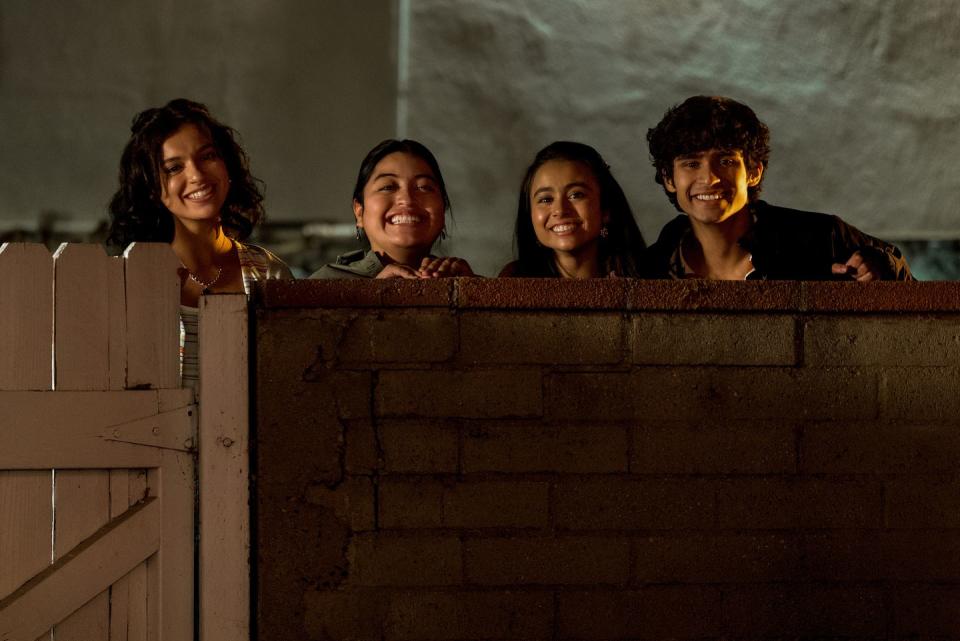 on my block l to r bryana salaz, keyla monterroso mejia, ciara riley wilson, and shiv pai in episode 410 of on my block cr kevin estradanetflix © 2021