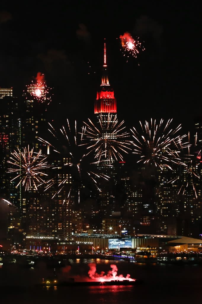 Fireworks burst over the New York skyline in honor of the Chinese Lunar New Year. Fortune tellers predict the monkey could spell trouble for presidential hopeful Donald Trump (AFP Photo/Kena Betancur)