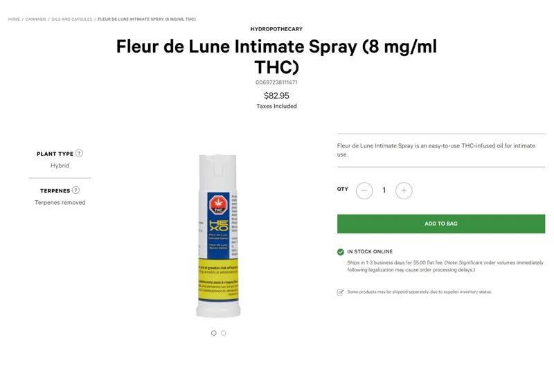 Fleur de Lune Intimate Spray/Ontario Cannabis Store