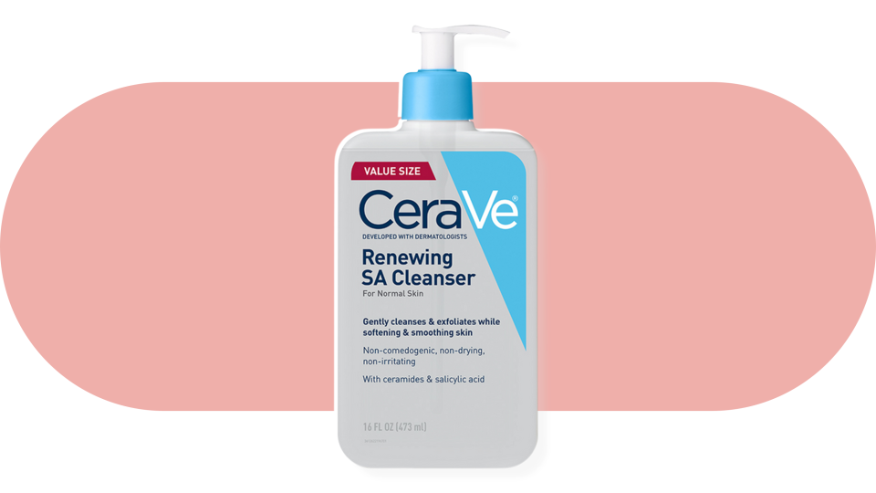 Accomplish two steps at once with the Cerave Renewing SA Cleanser.