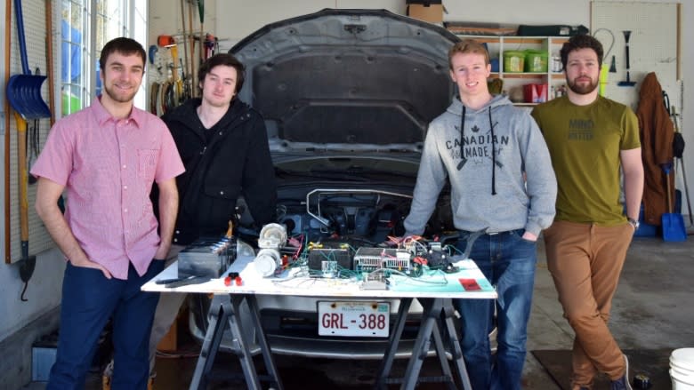 4 UNB students tout converting cars to electric their way