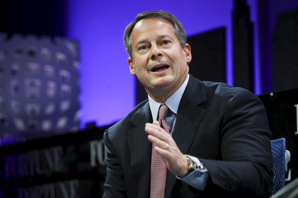 Walt Bettinger, President and CEO of Charles Schwab, participates in a panel discussion at the 2015 Fortune Global Forum in San Francisco, California November 3, 2015. REUTERS/Elijah Nouvelage/File Photo